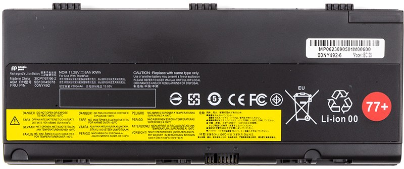 Акумулятор для ноутбука PowerPlant LENOVO Thinkpad P50 (00NY492) 11.4V 7600mAh (NB482009) - Фото 1
