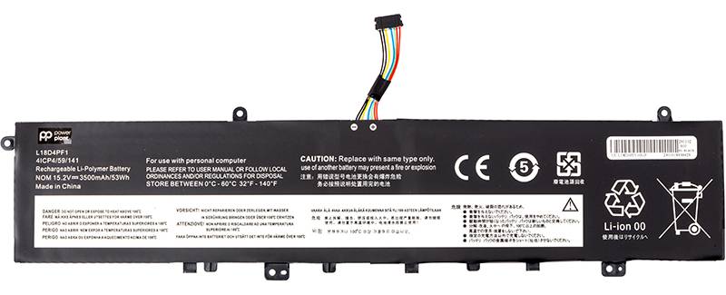 Аккумулятор для ноутбука PowerPlant LENOVO Yoga 9-15IMH5 (L18D4PF1) 15.2V 3500mAh (NB482436)