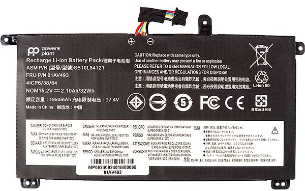 Фото - Акумулятор для ноутбука PowerPlant LENOVO ThinkPad T570 (01AV493) 15.2V 2100mAh (NB482580)