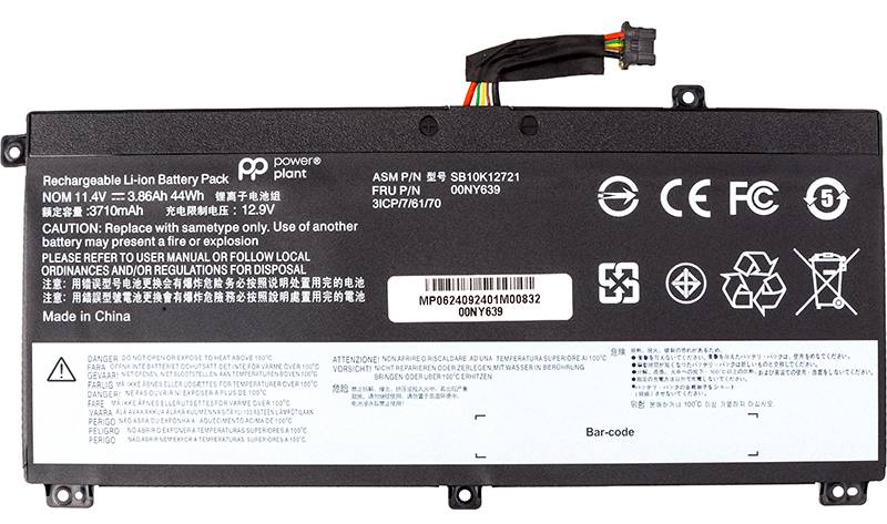 Фото - Акумулятор для ноутбука PowerPlant LENOVO ThinkPad T550 (00NY639) 11.1V 3710mAh (NB482634)