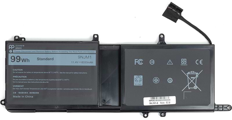 Акумулятор для ноутбука PowerPlant Dell Alienware 15 R3 (9NJM1) 11.4V 99Wh (NB530007) - Фото 1
