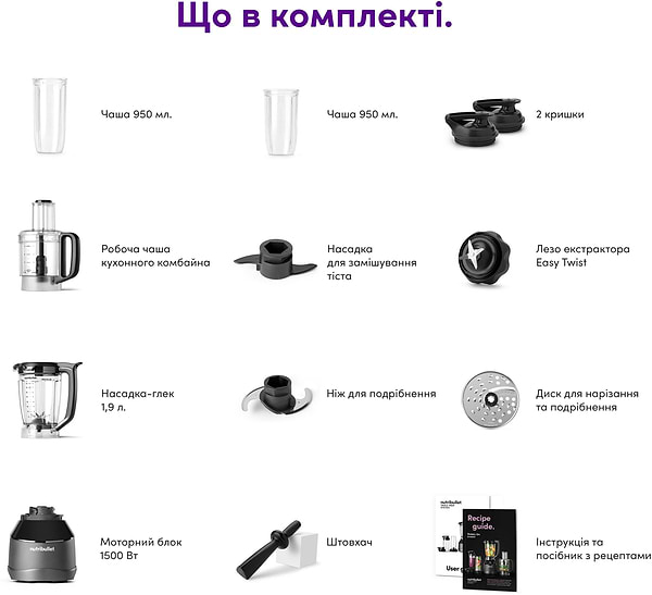 Фото - Блендер стационарный NUTRIBULLET NBF580B Triple Prep System