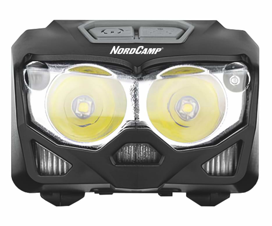 Ліхтар налобний Nord Camp 500Lm, 2x5W CREE XTG, 1200mAh/3xAAA Sensor White/Red (NC30900)