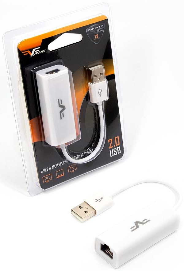 Фото - Переходник USB- RJ-45 Frime USB Type-A 100Mbit Ethernet RTL8152 (NCF-100MbUSBA)