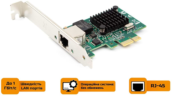 Фото - Сетевая карта LAN Frime PCI-E x1 Gigabit Ethernet Broadcom BCM5721 (NCF-GbLanBCM5721.LP)