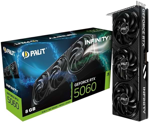 Фото - Відеокарта Palit GF RTX 5060 8GB GDDR7 Infinity 3 (NE75060019P1-GB2063S)