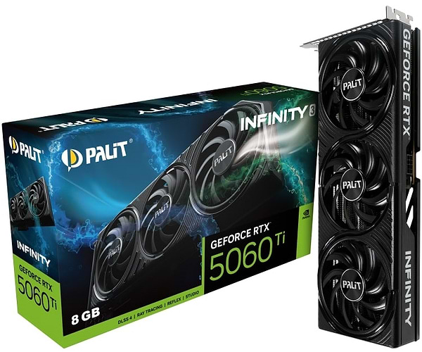 Фото - Видеокарта Palit GF RTX 5060 Ti  8GB GDDR7 Infinity 3 (NE7506T019P1-GB2062S)