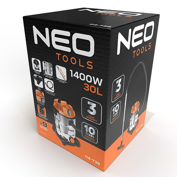 Фото - Пилосос для сухого прибирання з мішком Neo Tools 04-738