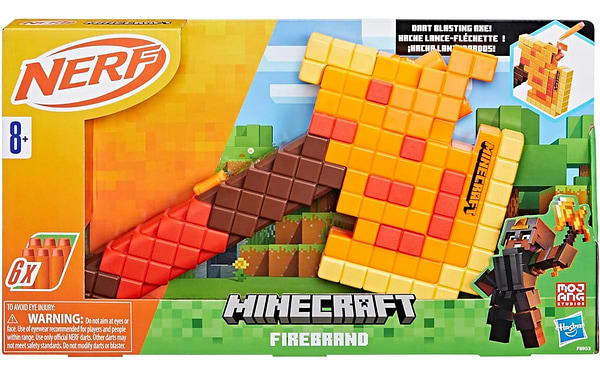 Фото - Бластер многозарядный Hasbro топор Nerf Firebrand серии Майнкрафт (F8953)