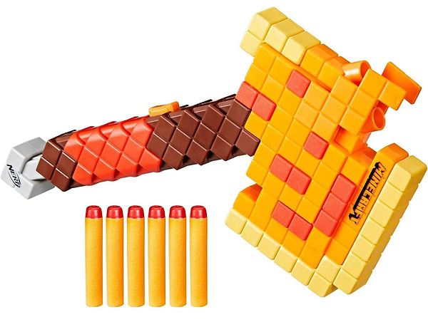 Фото - Бластер многозарядный Hasbro топор Nerf Firebrand серии Майнкрафт (F8953)