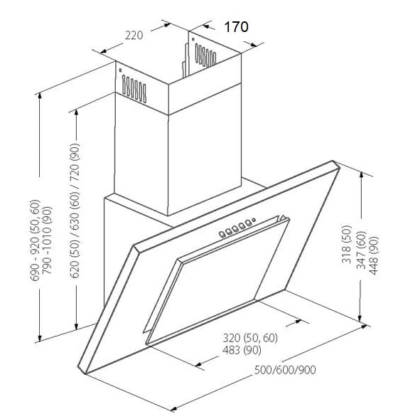 Фото - Витяжка декоративна Akpo WK-4 Nero 700 Black 60