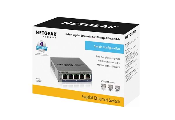 Фото - Коммутатор локальної мережі (Switch) Netgear GS105E-200PES