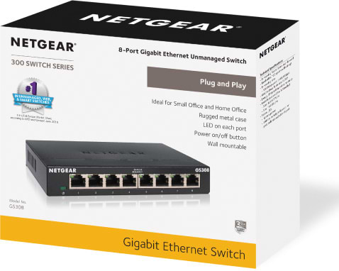 Фото - Коммутатор локальной сети (Switch) Netgear GS308-300PES 8xGE