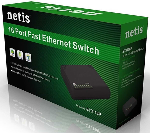 Фото - Коммутатор локальної мережі (Switch) Netis ST3116P