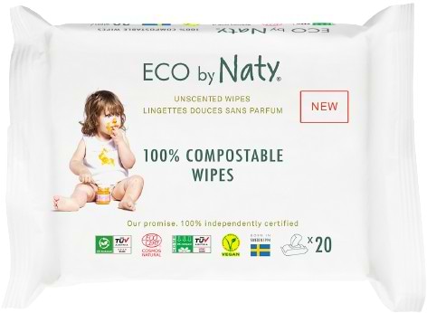 Серветки вологі для дітей Eco By Naty Органічні без запаху (245067) - Фото 1