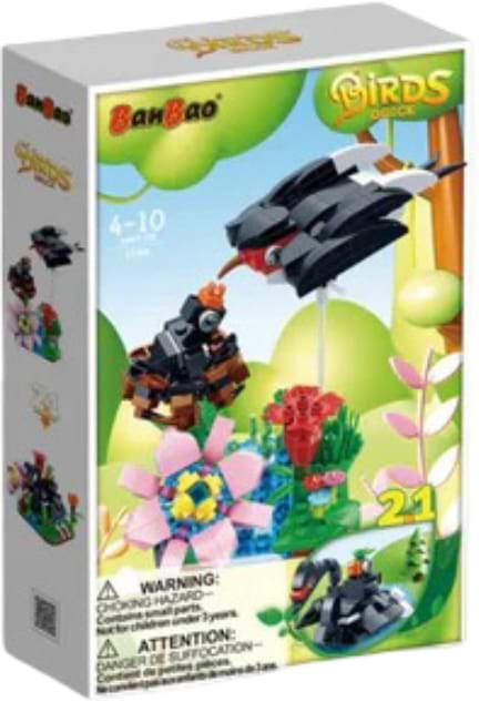 Пластиковий конструктор Banbao Пташки (240 ел.) 2 в 1:Чорний лебідь/Ластівка (ET610)