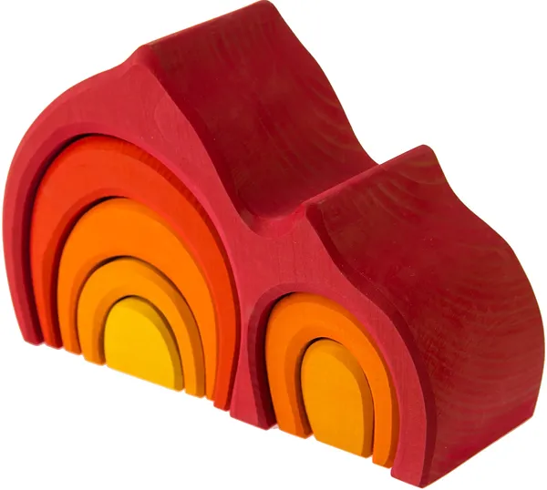 Фото - Дерев'яний конструктор для малюків nic Будинок Габлі червоний (NIC523020)