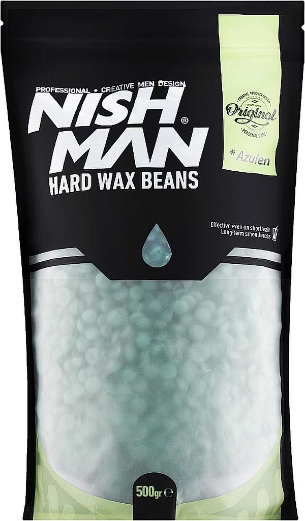 Фото - Віск для депіляції Nishman Hard Wax Beans Green 500g (8682035080459)