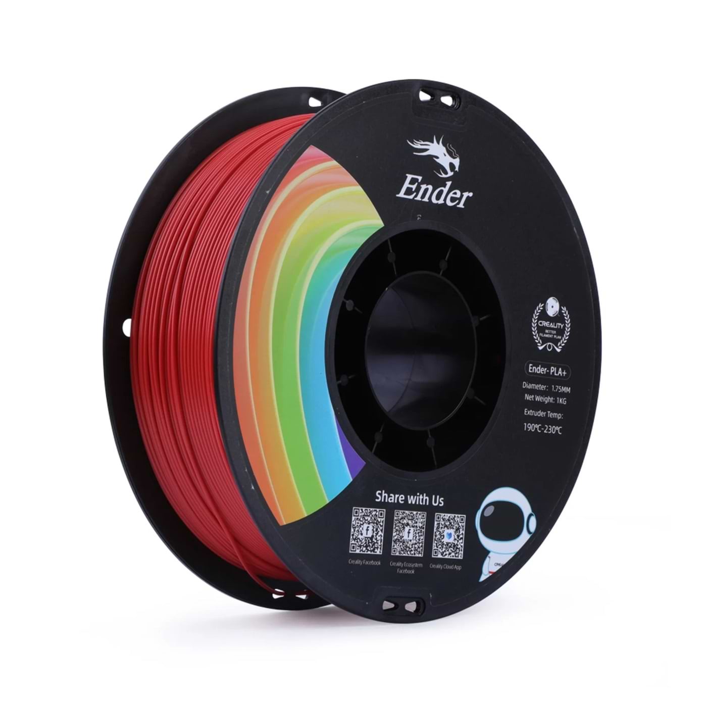 Нитка для PLA-картриджа Creality Plus Filament 1.75 мм Red (3301010309)