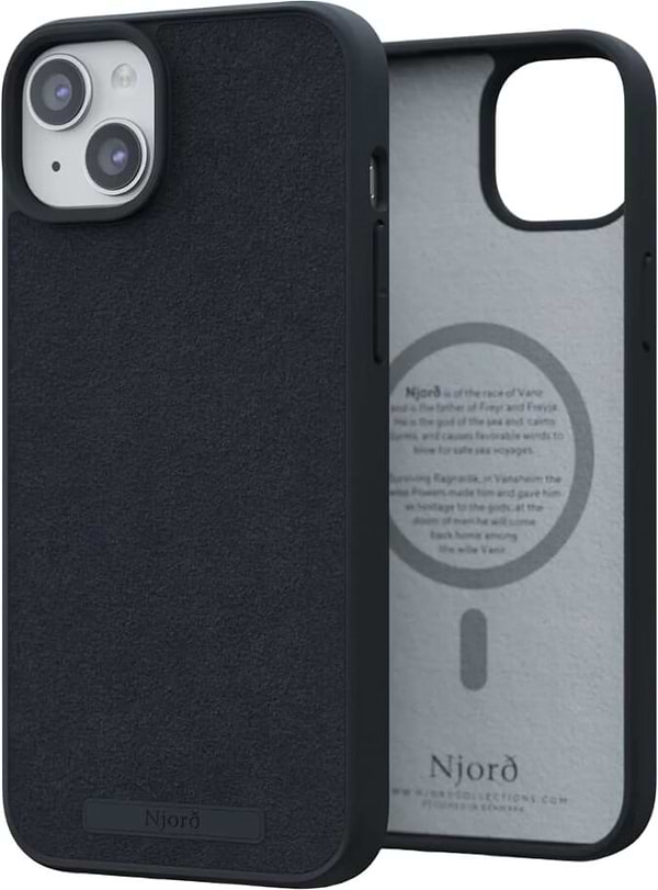Фото - Чохол для смартфону Njord Suede MagSafe Case Black for iPhone 15 Plus (NA52SU00)