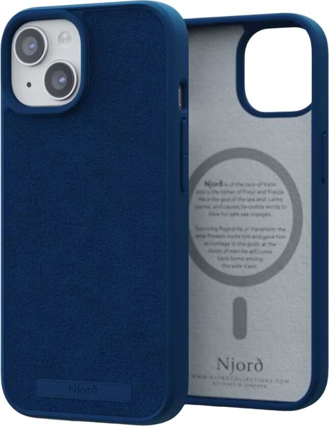 Чехол для смартфона Njord Suede MagSafe Case Navy Blue for iPhone 15 (NA51SU01) - Фото 1