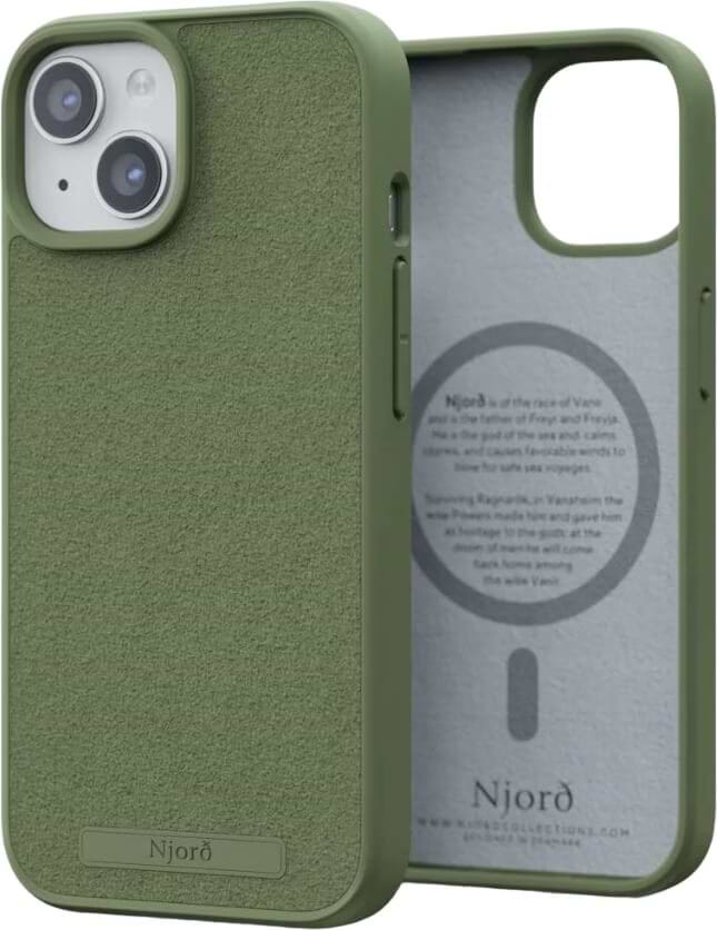 Чехол для смартфона Njord Suede MagSafe Case Olive for iPhone 15 (NA51SU06) - Фото 1