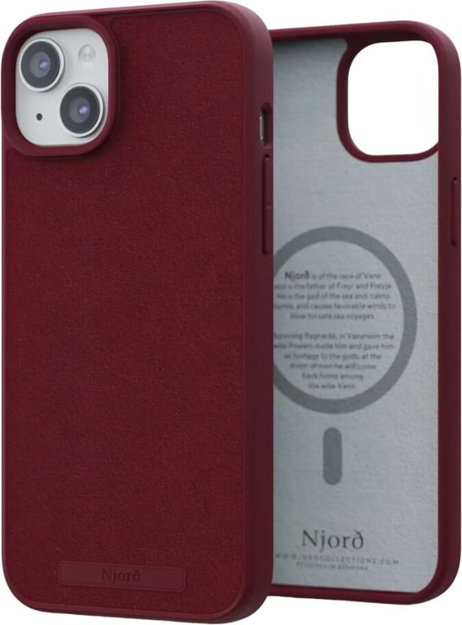 Чехол для смартфона Njord Suede MagSafe Case Crimson Red for iPhone 15 Plus (NA52SU11) - Фото 1
