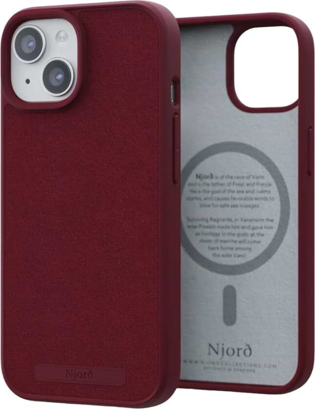 Чехол для смартфона Njord Suede MagSafe Case Crimson Red for iPhone 15 (NA51SU11) - Фото 1