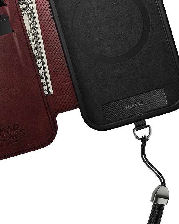 Фото - Чохол для смартфону Nomad Modern Leather Folio Case Horween Burgundy for iPhone 17 Pro Max (NM011826858)