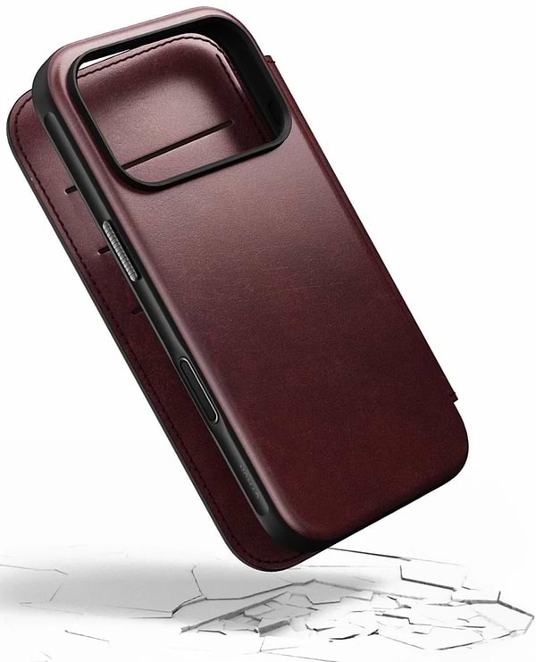 Фото - Чохол для смартфону Nomad Modern Leather Folio Case Horween Burgundy for iPhone 17 Pro (NM011833858)