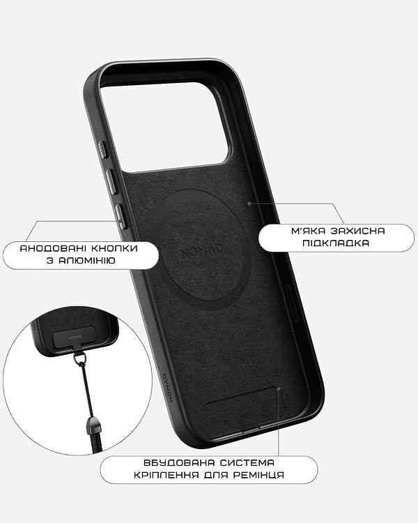 Фото - Чохол для смартфону Nomad Traditional Leather Case Horween Black for iPhone 17 Pro (NM011963858)