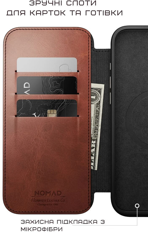 Фото - Чехол для смартфона Nomad Modern Leather Folio Olde Dublin Horween for iPhone 16 Pro (NM01398585)