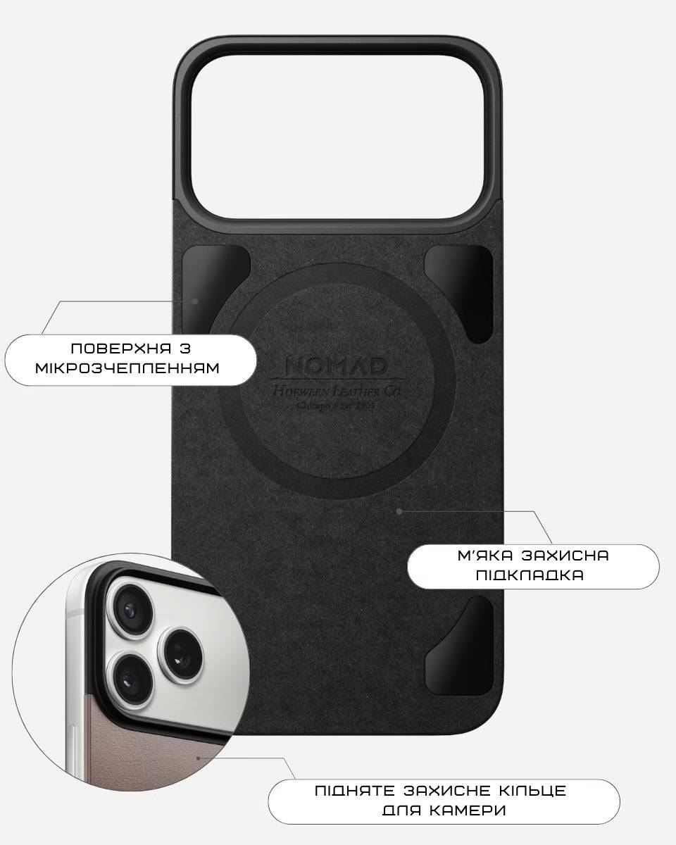 Фото - Чехол для смартфона Nomad Magnetic Leather Back Case Horween Rustic Brown for iPhone 17 Pro (NM014407858)