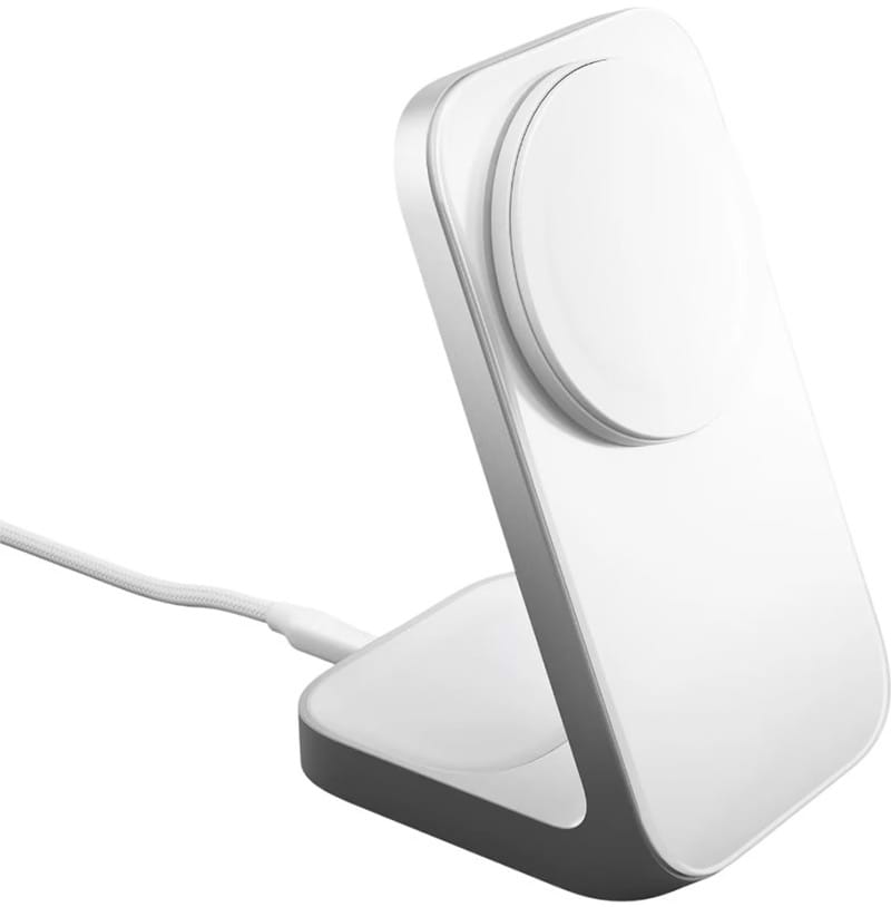 Беспроводное зарядное устройство Nomad Stand One Qi2 25W 2-in-1 Charging Hub (4rd Gen) Silver (NM014513858)