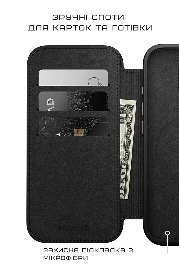 Фото - Чохол для смартфону Nomad Modern Leather Folio Back for iPhone 16 Pro Max (NM01675785)