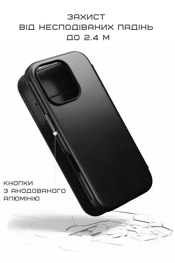 Фото - Чохол для смартфону Nomad Modern Leather Folio Back for iPhone 16 Pro Max (NM01675785)