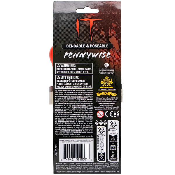 Фото - Коллекционная фигурка Noble Collection IT Pennywise Mini Bendyfig 19 см (NN5048)