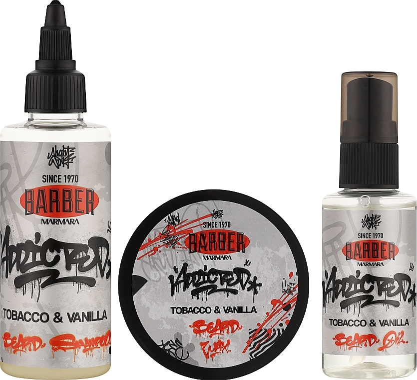 Подарунковий набір для догляду за обличчям Marmara Tobacco Vanilla Set (масло/бальзам/шампунь) (8691541010935)