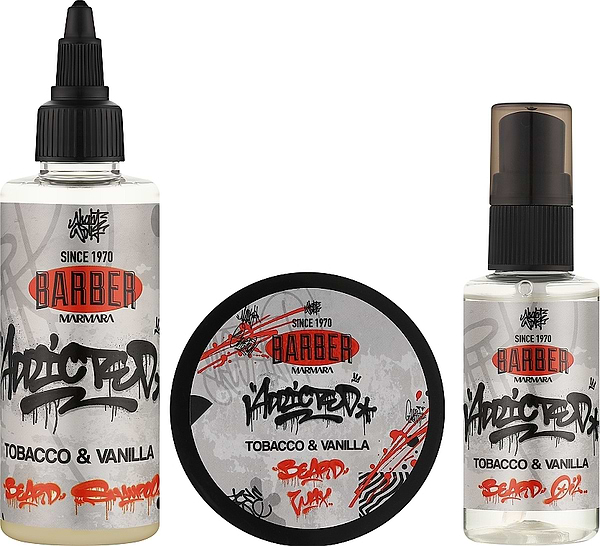 Фото - Подарунковий набір для догляду за обличчям Marmara Tobacco Vanilla Set (масло/бальзам/шампунь) (8691541010935)