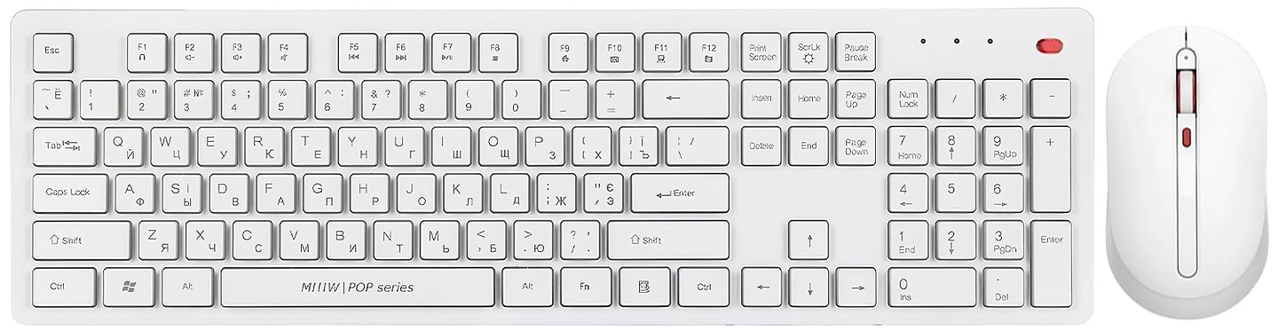 Клавіатура + миша бездротова Xiaomi MiiiW Keyboard and Mouse Combo Gen 3 PB03 White (MW24PB03) UA - Фото 1