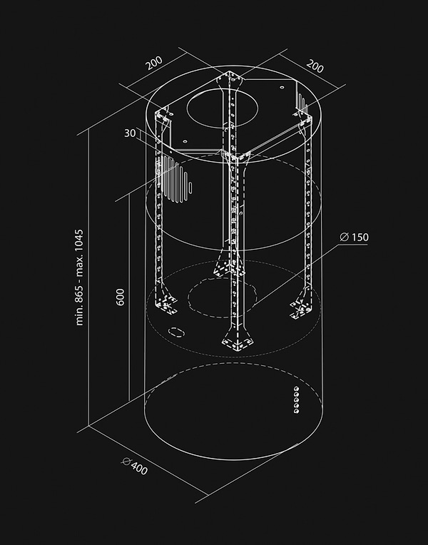 Фото - Витяжка декоративна NORTBERG Cylindro Eco Black Matt 40