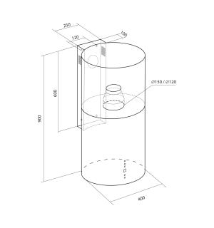Фото - Витяжка декоративна NORTBERG Cylindro OR Inox 40