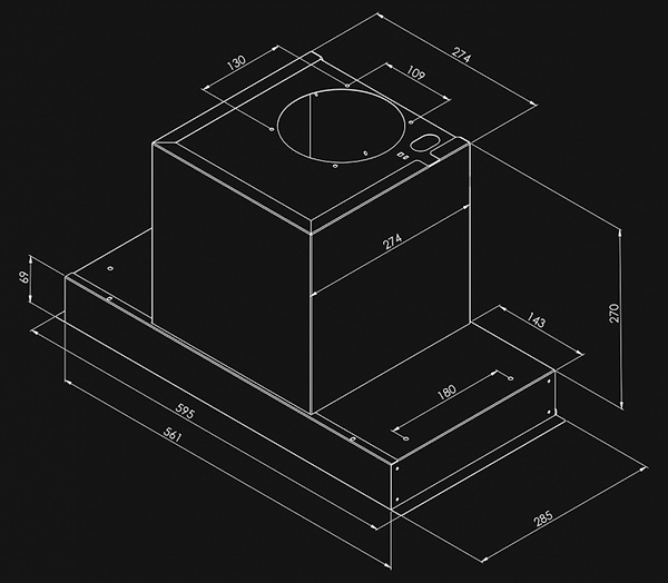 Фото - Вытяжка встраиваемая NORTBERG Micra Black Matt 60