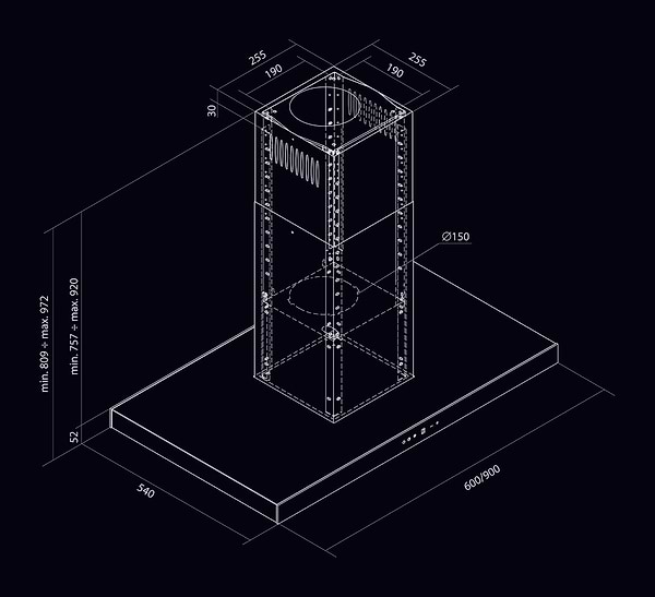 Фото - Вытяжка декоративная NORTBERG Sento Island Black 90
