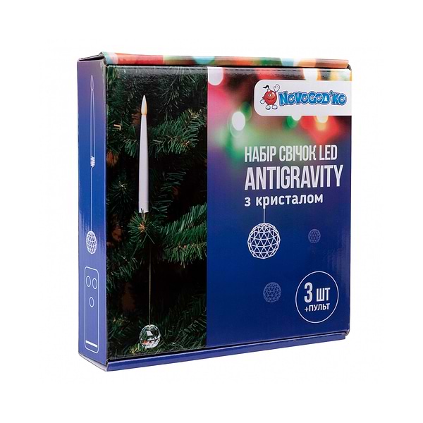 Фото - Свічка електрична Novogod'ko Antigravity з кристалом з пультом 32 см 3 шт. (974445)