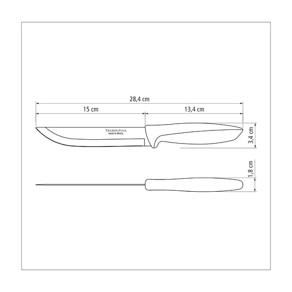 Фото - Набор ножей Tramontina Plenus для мяса 152 мм 12 шт Black (23423/006)