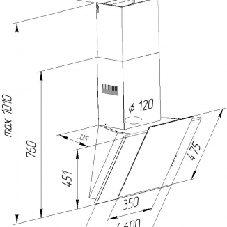 Фото - Вытяжка декоративная Pyramida NR-MV 60 M WH