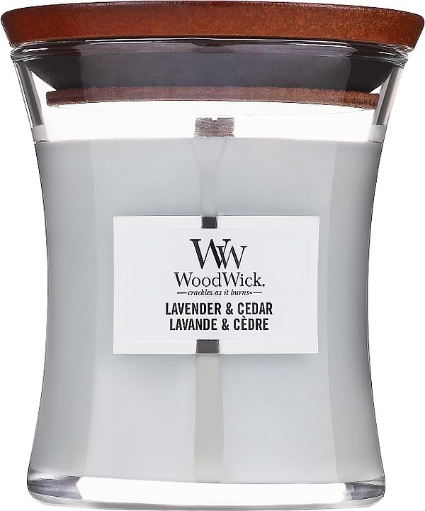 Фото - Свеча стекло Woodwick Medium Lavender & Cedar (Лаванда и Кедр) 275г (1666266E)
