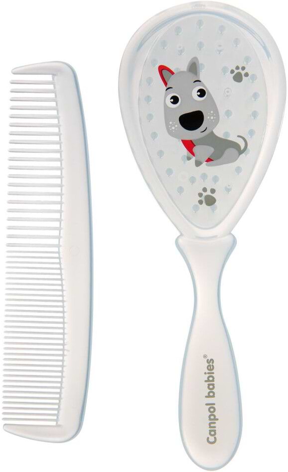 Набір гребінців для дитячого волосся Canpol babies CUTE ANIMALS блакитна (2/419_blu)