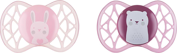 Фото - Симетрична пустушка Nuvita Air55 Explorer 0m + (заєць, ведмідь) 2 шт. (NV7067F)